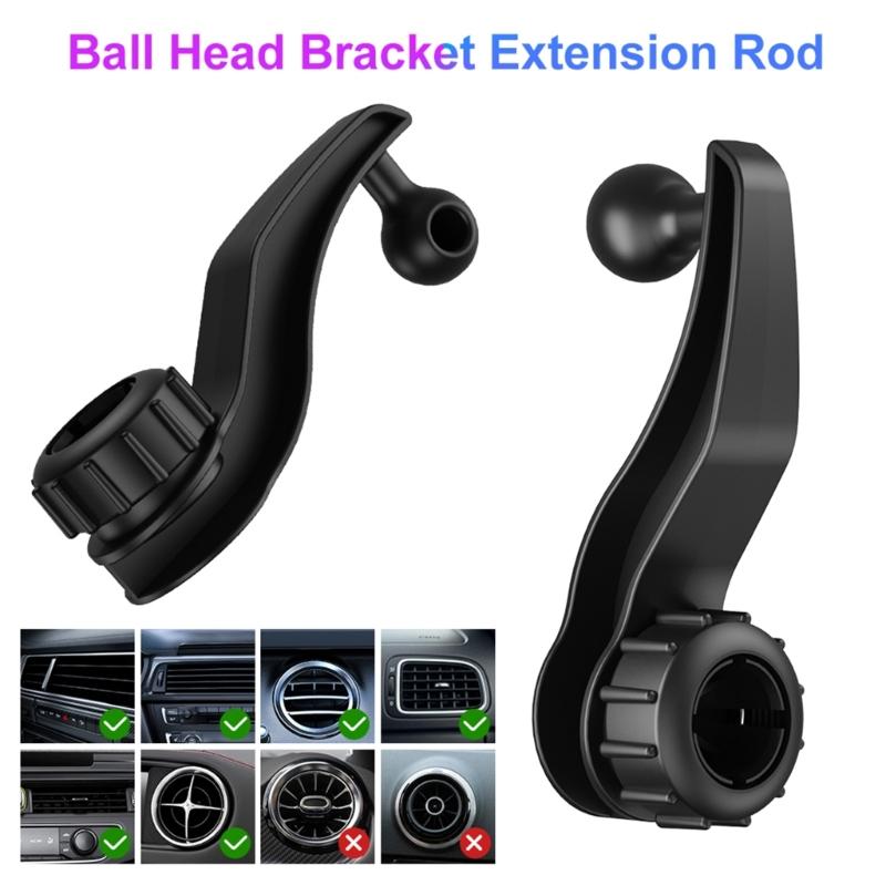 Dead Angle Adapter Bracket Extender 17mm Head Bracket Extension Rod for Car Air Outlet Phone Stand Rotating
