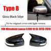 For Mitsubishi Lancer X 10 EX EVO 2008-2016 Side Door Rearview Mirror Cover Cap Trim Shell Sticker Car Styling Accessories Part