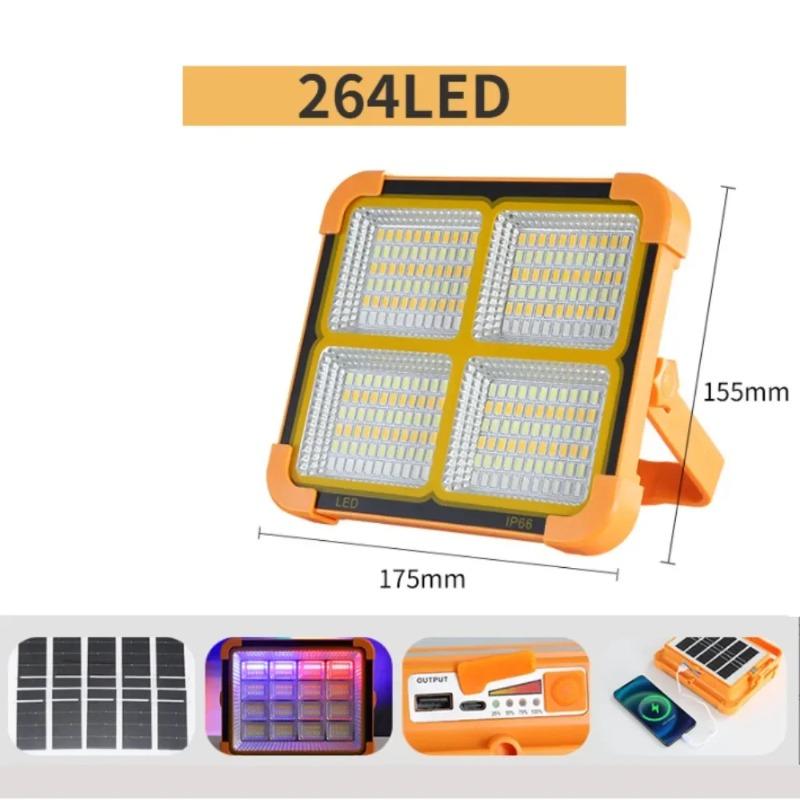 

Світлодіодний прожектор-відбивач, акумуляторний, USB, для кемпінгу, портативний, вуличний, сонячний, прожектор, ліхтар для кемпінгу, робоче нічне світло 1pc