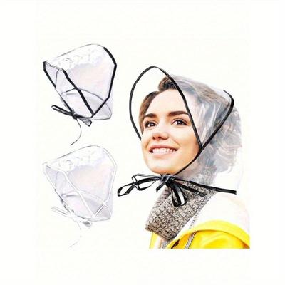 1Pc PVC Rain Bonnet For Women Clear Waterproof Rain Hat Transparent Rain Hats Clear Waterproof Rain Scarf Reusable Water Resistant Foldable