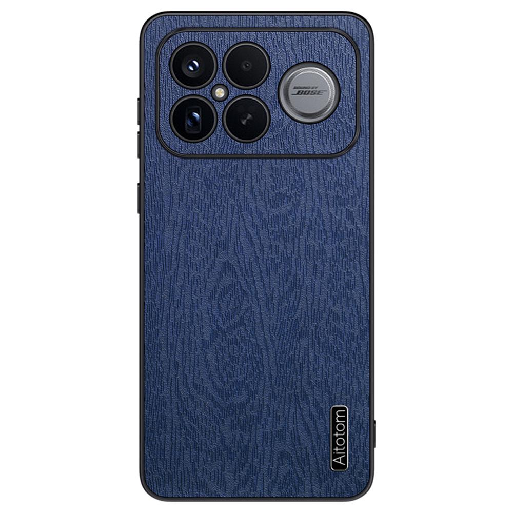 

For Xiaomi Redmi K90 Pro Max 5G/Poco F8 Ultra Case Wood Texture PU Leather Coated PC TPU Phone Cover