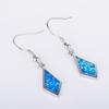 Summer Jewelry Platinum Rhombus Blue Earrings Simple Atmosphere Niche Design Earrings
