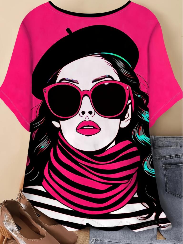 Fashion Modern Girls T-Shirt 3D Print Women's Short Sleeve Tops Y2k Clothing O-Neck Tees Casual T-Shirts Elegant Women Clothes