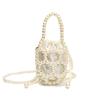 Pearl Body Chain Single Shoulder Bucket Bag With Light Load Feature Purse School