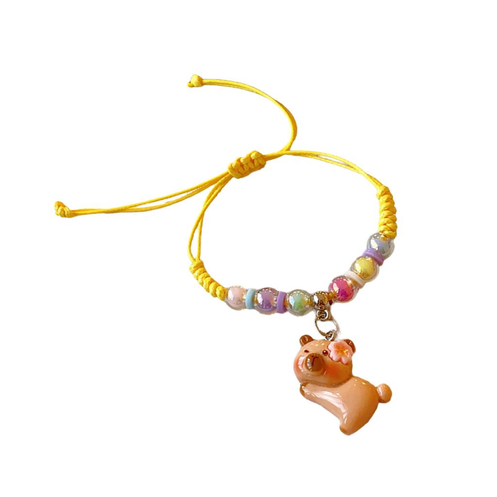 Særpreget Capybara-armbånd i resin Håndvevd snorarmbånd Motehåndleddsmykker for egen stil og gavegiving