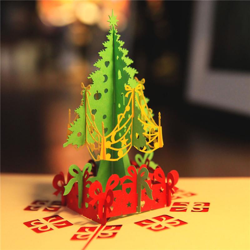 3D Pop-Up Christmas Tree Card - Creative Student Gift for Christmas Activities