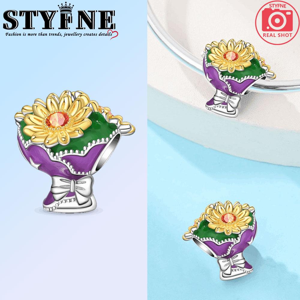 New Original 100% Copper Autumn Beaded Rose Romantic Wedding Charms Fit Women'S Bracelet Diy Jewelry Making