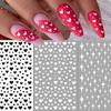 Black White Red Nail Art Manicure DIY Love Heart 3D Nail Stickers Design Decals