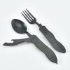 Detachable Stainless Steel Camping Knife, Fork, and Spoon Combination Cutlery Set for Outdoor Use.