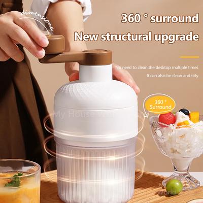 Shaved Ice Machine Mini Ice Crusher Hand Operated Shaved Ice Milkshake Maker Portable Small Hail Machine Kitchen Tool
