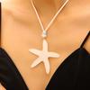 Jelly Color Blue Resin Large Starfish Pendant Necklaces for Women Ladies Romantic Holiday Island Style Necklaces Jewelry Gifts