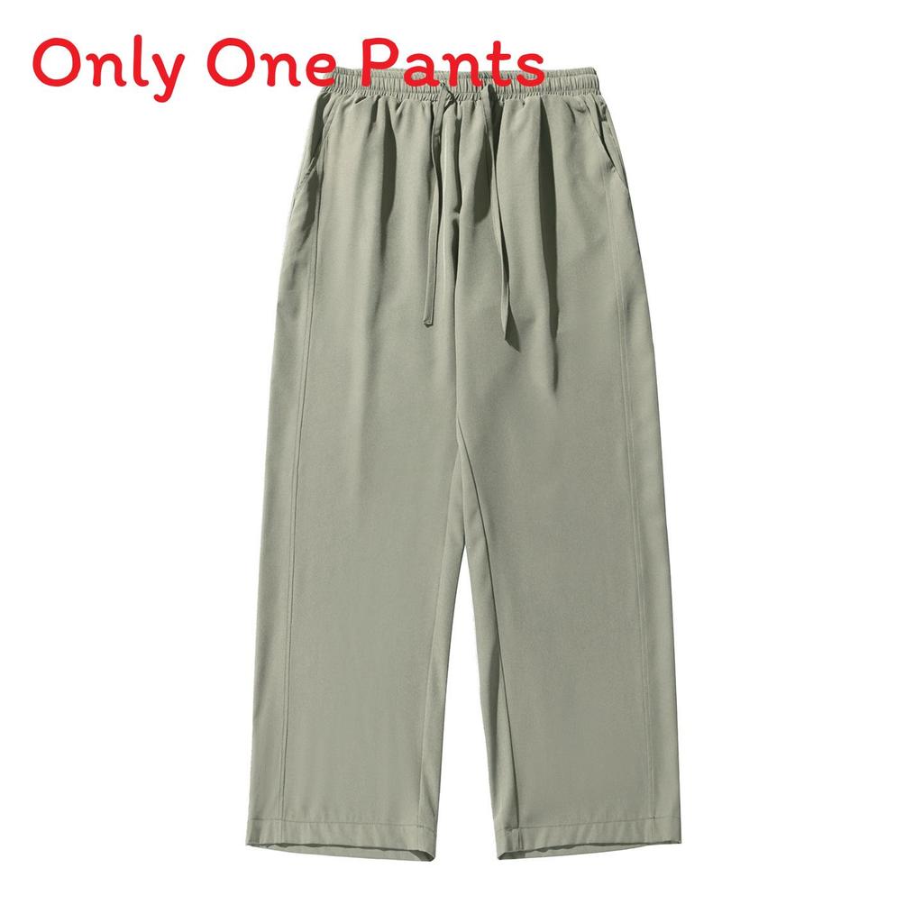 Ice Silk Mens Casual Pants With Elastic Waist For Summer Youth Fashion
