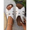 Ladies' Flat Bottomed Casual Slippers, Women's Summer Thick Soled Hollow Bow Sandals, Breathable and Comfortable