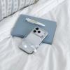 INS Coréen Mode Bleu Pois Éléments Résine Coque de Téléphone Pour iPhone 17 Air 11 12 13 14 15 16 Pro Max Y2k Simplicité Coque Rigide