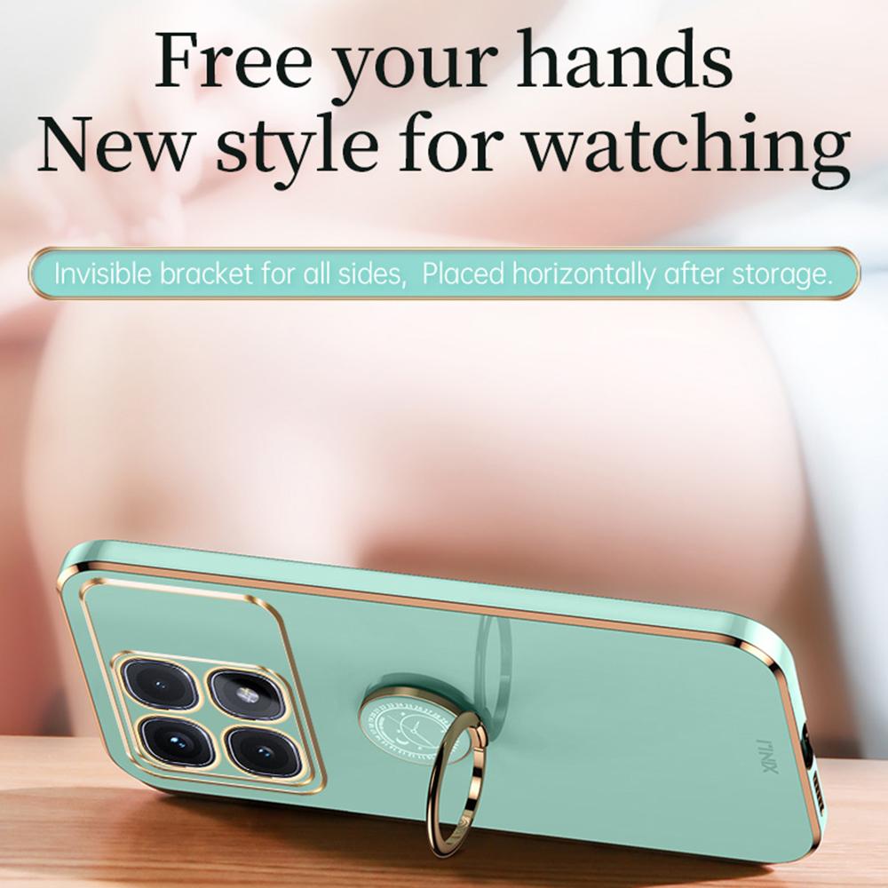 XINLI For Xiaomi Redmi K70 Ultra Case Ring Kickstand Electroplating TPU Phone Cover