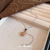 Zircon Tiger Eye Pearl Wood Horse Pendant Sweater Chain - High-End Autumn/Winter Women's Necklace
