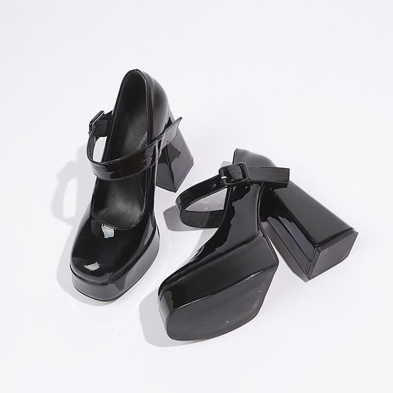 2025 Chunky Heel Black Mary Jane High Heels for Petite Women – French Niche Design