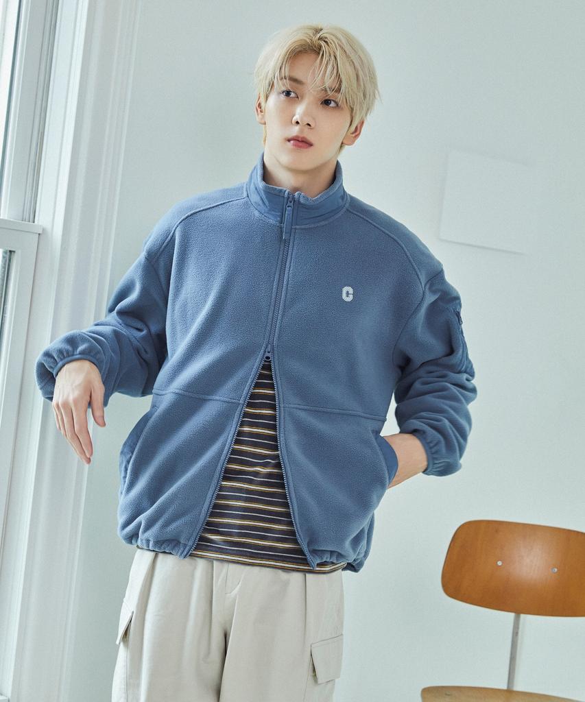 COVERNAT Velour Stripe Long Sleeve Gray