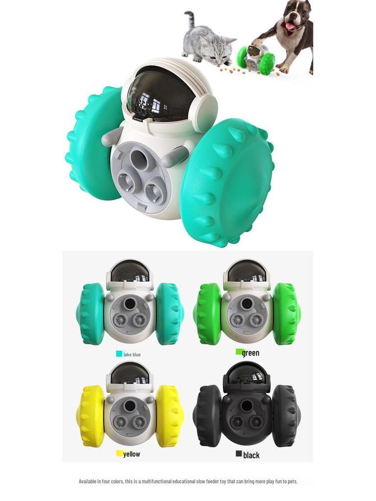 Interactive Pet Food Toy: Robot Car Tumbler for Slow Feeding and Play