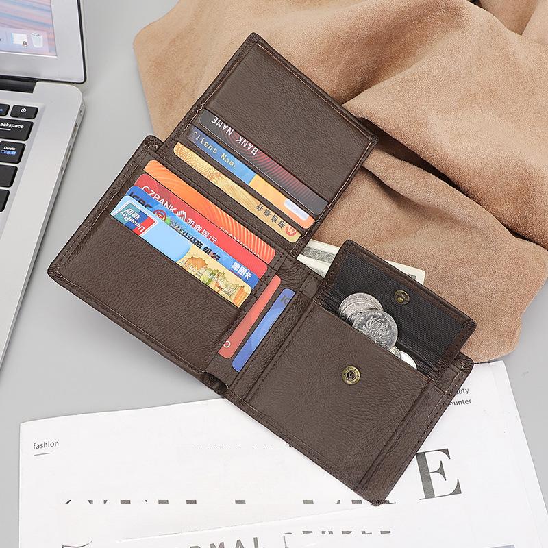 

Jiamida Retro Men s Leather Multi-Card Wallet with Coin Purse and Dollar Clip