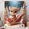 Pearl Bead Painting Kit Cute Christmas Reindeer Sleigh Pattern Art Set for Relaxing Night Craft DIY Home Decor Gift Handmade Ornament Wall Decor