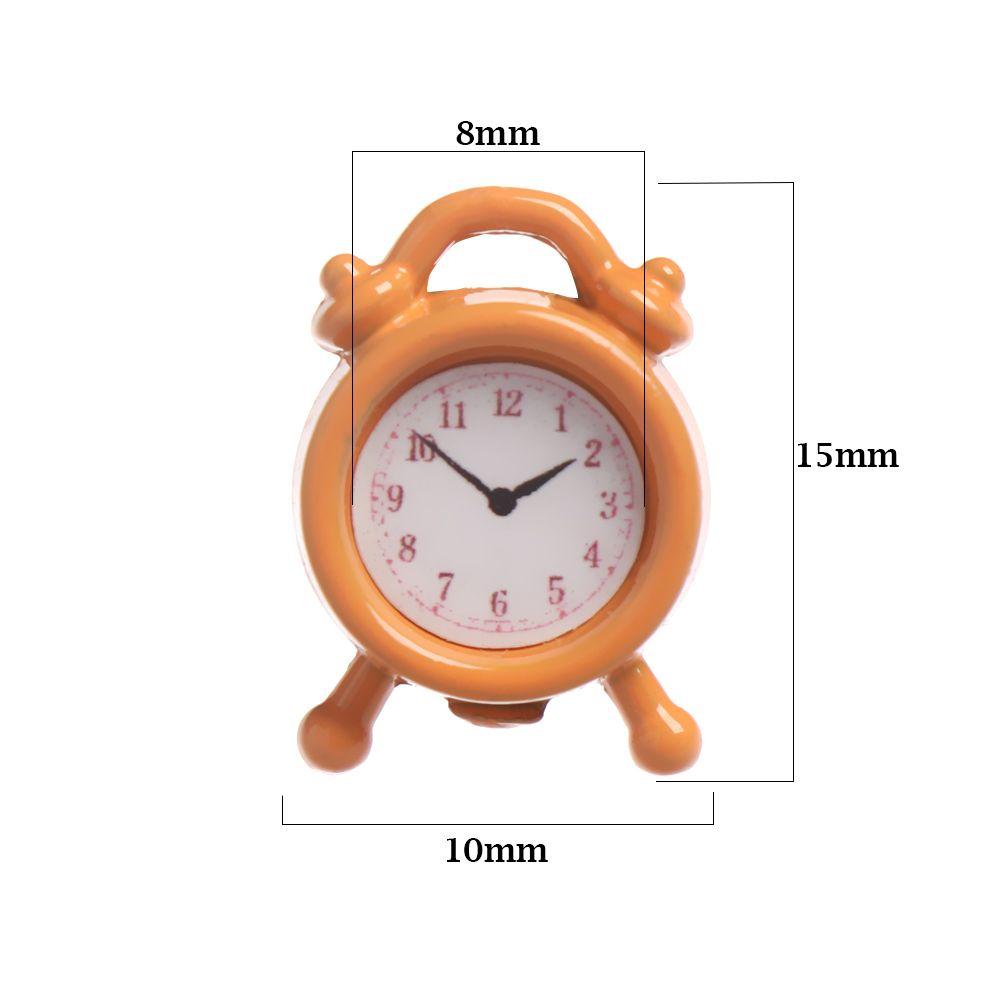 10 Farben 1:12 Maßstab Zubehör Puppenhaus Miniatur Spielzeug Mini Heimdekoration Wecker Puppenuhren 15*10mm