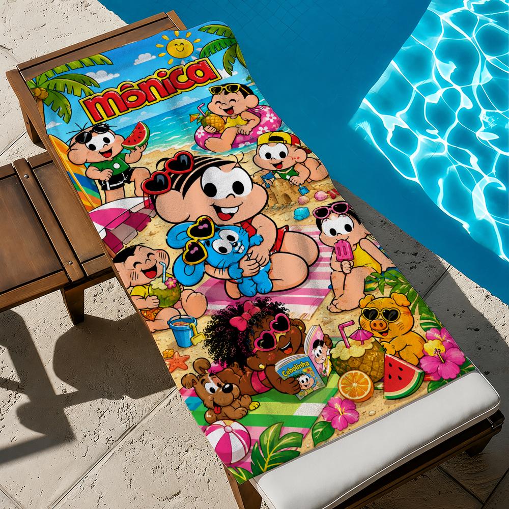 Animation Turma da Monica Towel Towel Soft Pool Gift For Travel Gym Shower Cool Camping Quick Dry Sports Large Beach Towel