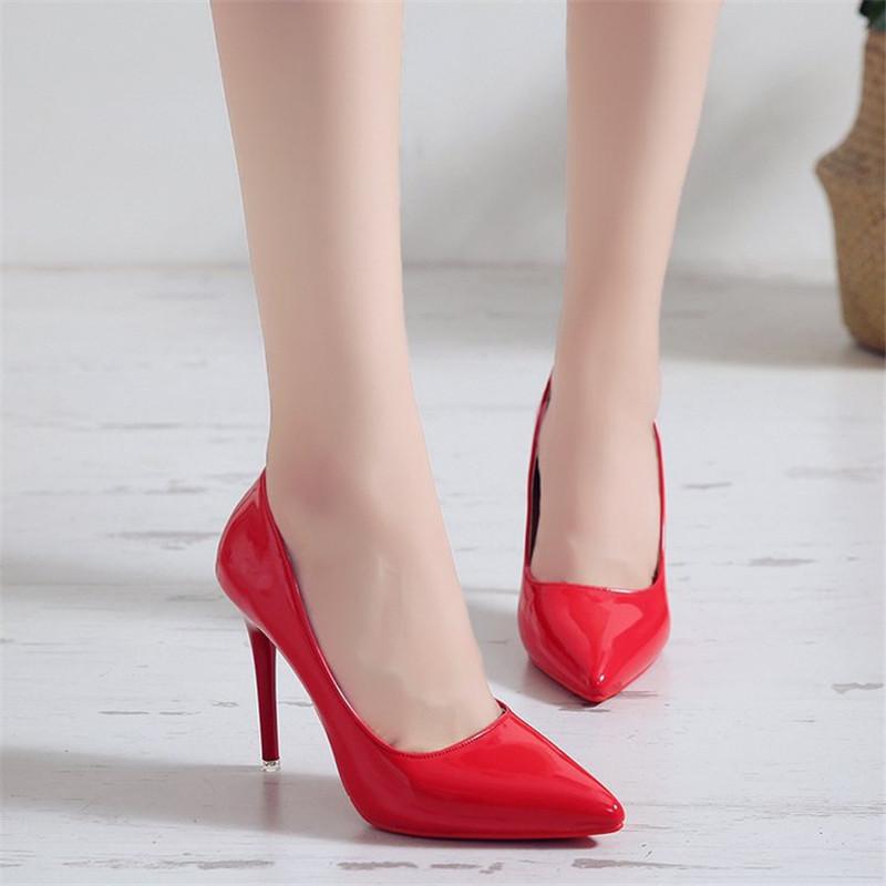 Fashion High Heel Pointed Toe Stiletto Red Bottom Fashion Women's Shoes Shallow High Heels Red Bottom High Heels Lolita Shoes