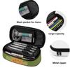 Pencil Bag 300D Polyester Large Capacity Zipper Closure with Main Compartment Mesh Pocket and Pen Slots for Middle School Students