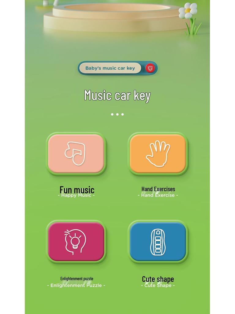 Children's Musical Keychain Car Toy with Lights and Sounds for Early Education