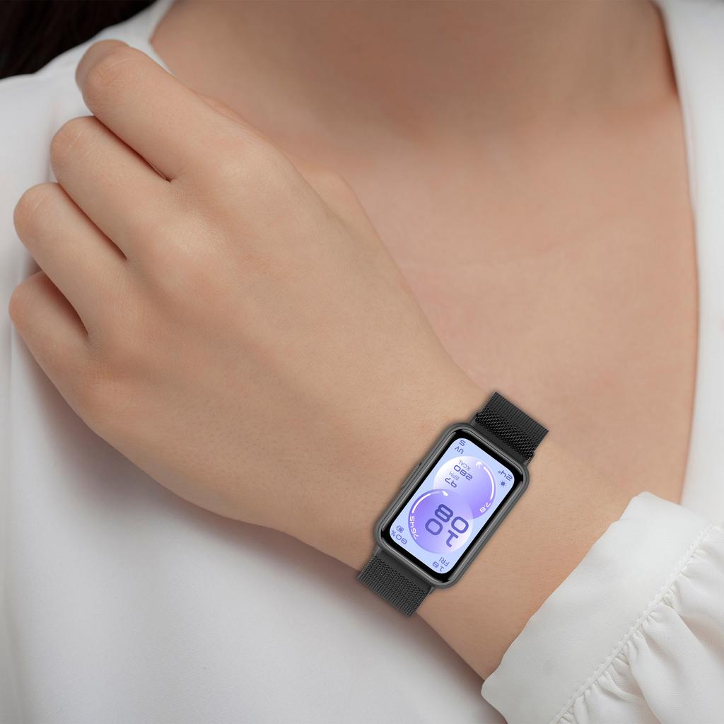 Pasek Mediolański Magnetyczny do Smartwatcha Huawei Band 11/11Pro Bransoleta Metalowa Ze Stali Nierdzewnej Pasek do Huawei Band 8/9/10