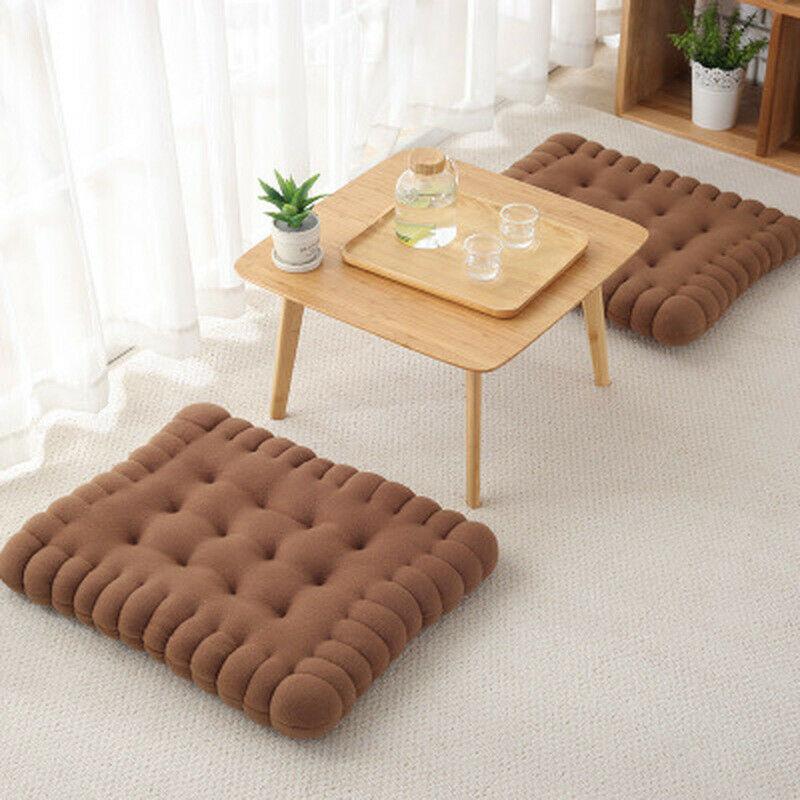 Plush Creative Biscuits Pillow Square Cookie Lifelike Food Snack Cushion Chair Car Seat Cushion Floor Yoga Mat Photo Props