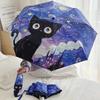 Cartoon Cat Purple Folding Umbrella Sun Protection and UV Protection Umbrella Suitable for Both Sunny and Rainy Days