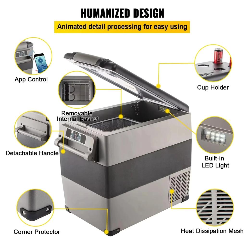 SIHAO Draagbare Auto Koelkast Vriezer 20/22/35/45/55L Compressor Koeler 12/24V DC 110-240V