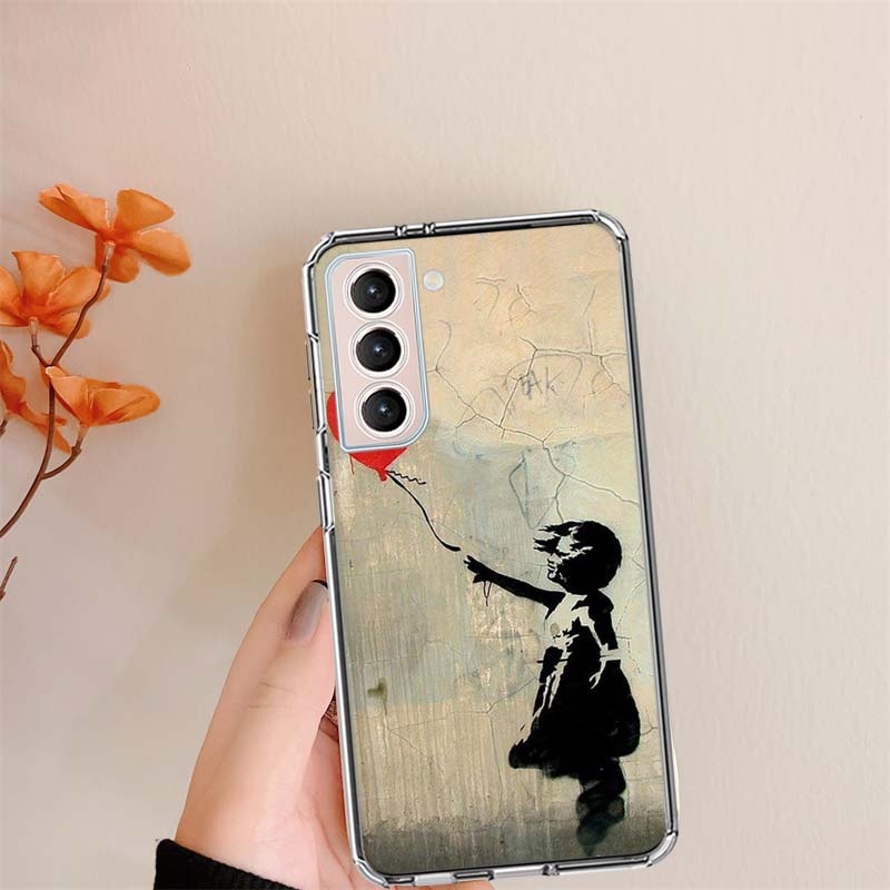 Street Art Banksy Graffiti Phone Case For Samsung S24 FE Galaxy S22 Ultra S25 Edge S21 S23 FE S20 Plus Cover Shell Coque Clear S