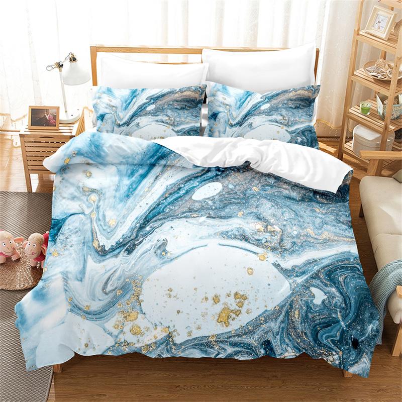  Marmurowy Wzór Złota Poszewka na Kołdrę Modny Zestaw Pościeli dla Dziewcząt i Chłopców Zestaw Pościeli na Łóżko Królewskie Podwójne Zestaw Kołdry Zestaw Poszewek na Kołdrę