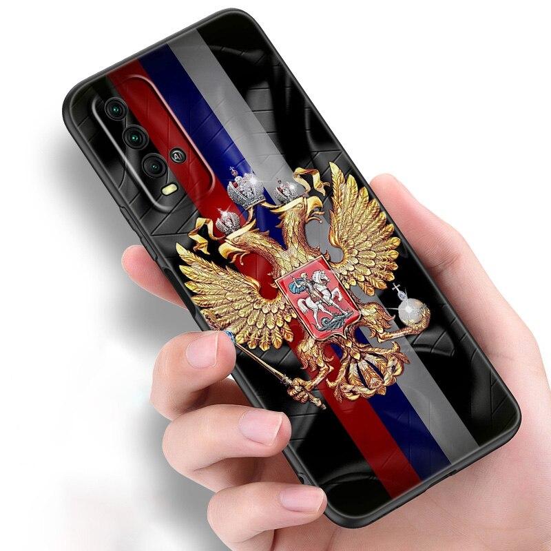 Russia Russian Flags Emblem Silicone Phone Case For Xiaomi Redmi Note 11 10 9 8 Pro 11T 10T 10S 9S 8T 9 9A 9C 9T Black Cover