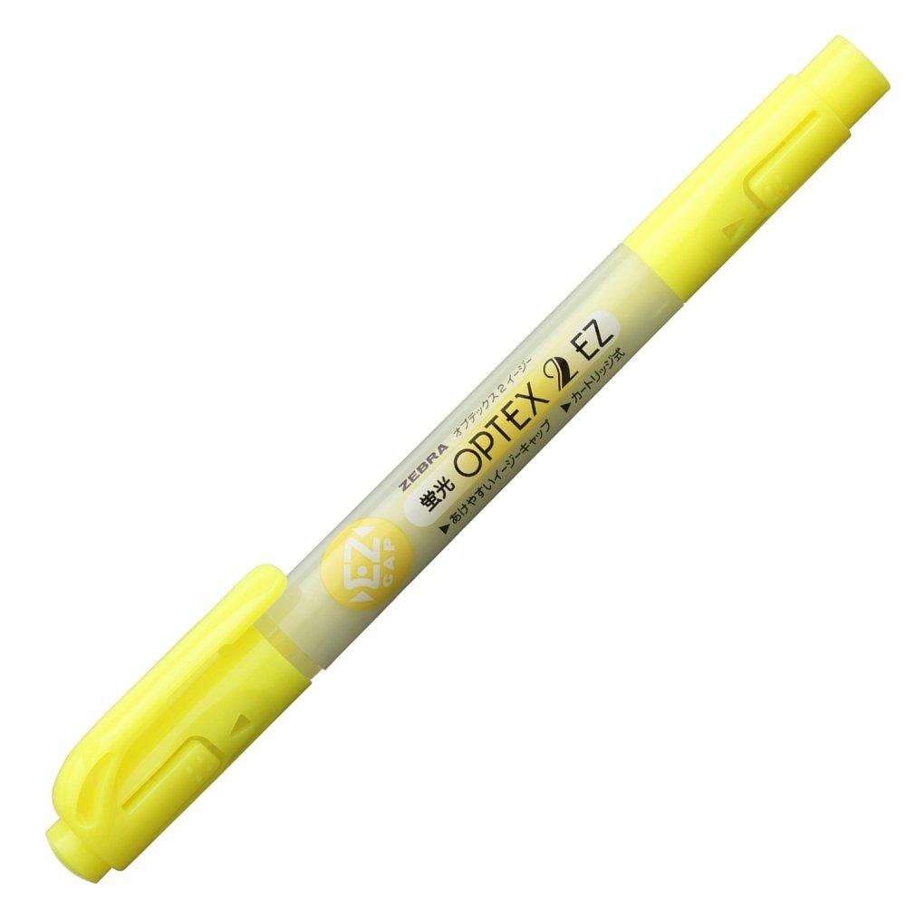 Zebra Optex 2 EZ Highlighter 10 Pen, Yellow, pens, B-WKT11-Y