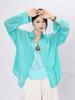 Dimanaf 2025 New Summer Buttons Shirt Women Solid Blouse Long Sleeve Fashion Tops Tees Casual Loose Green Tees
