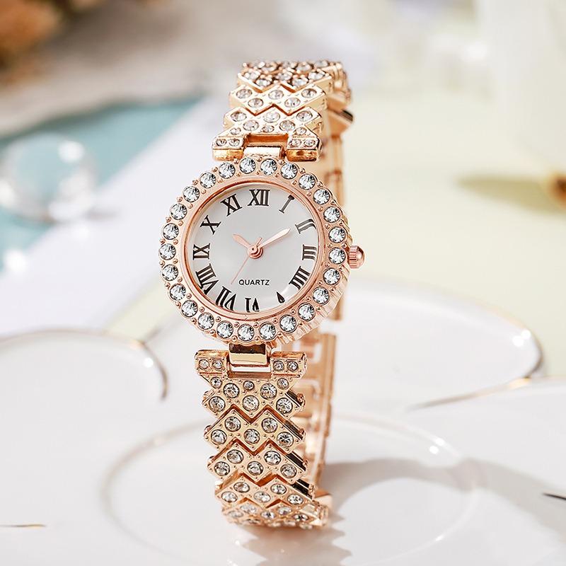 Popular fashion Roman pattern diamond-encrusted women's watch women's watch quartz watch bracelet women's watch manufacturer spot