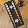 2 Pairs Chinese Chopsticks Japanese Korean Sushi Solid Wood Chopsticks Wedding Gift Chop Sticks Hashi Two Pairs Chopsticks Set