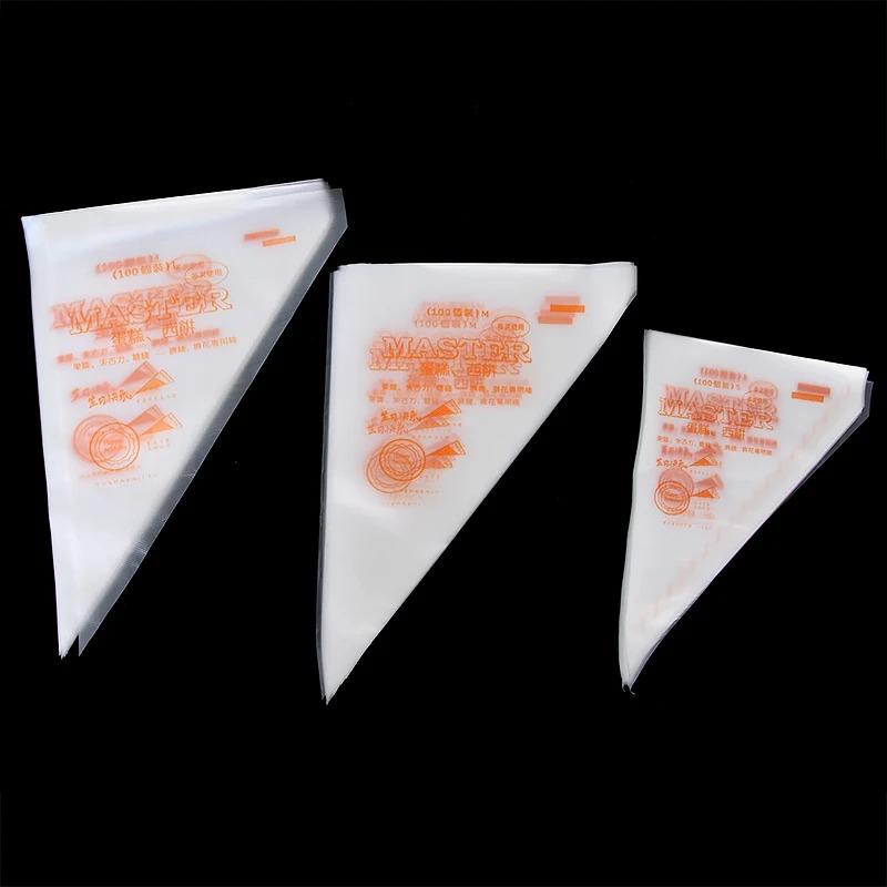 

100Pcs Disposable Piping Bags, Leak-Proof Pastry Cream Bags for Cake Cupcake Decorating, Essential Kitchen Baking Tools S(100PCS) прозрачный