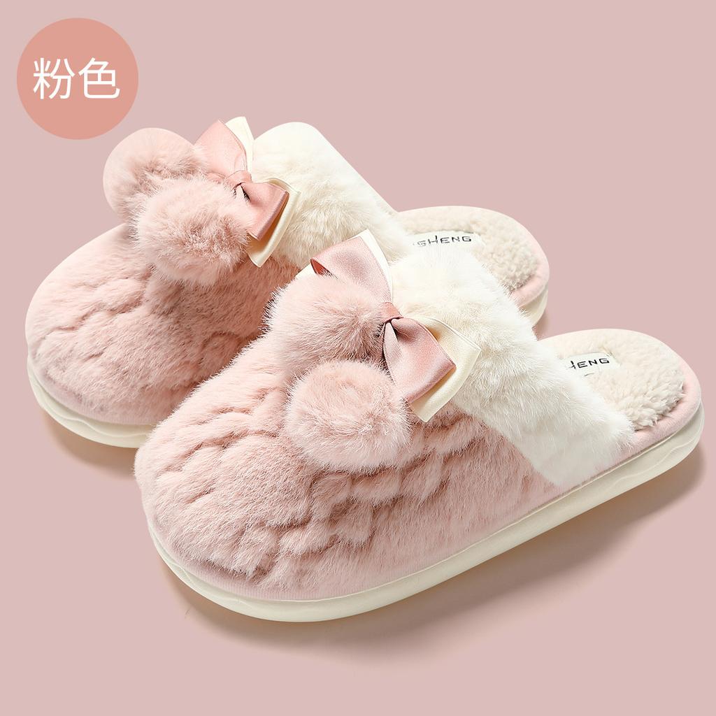 Cute Couple Cotton Slippers Winter 2025 New Indoor Warm Non-slip Bedroom Home Cotton Slippers