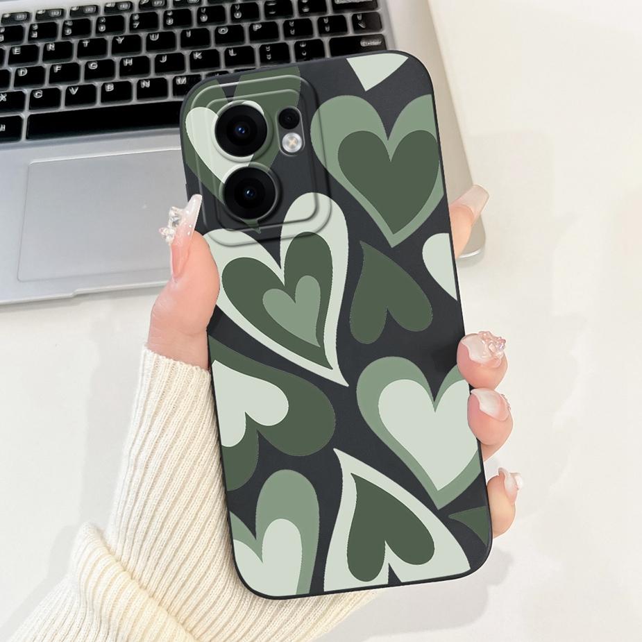 For Oppo Reno 13F 5G Case Reno13 FS CPH2699 Cute Cat Grid Pattern Cover Soft TPU Phone Cases For Oppo Reno13 F 4G Reno13F Fundas