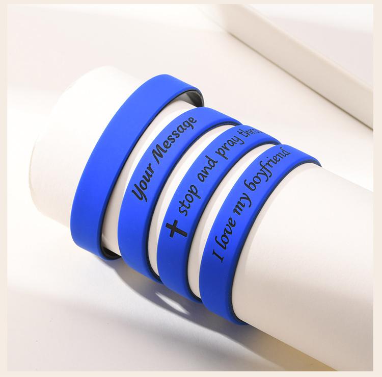Braccialetti da polso in silicone personalizzati per donna uomo, Bracciale in gomma personalizzato, Regalo inciso per eventi festa consapevolezza