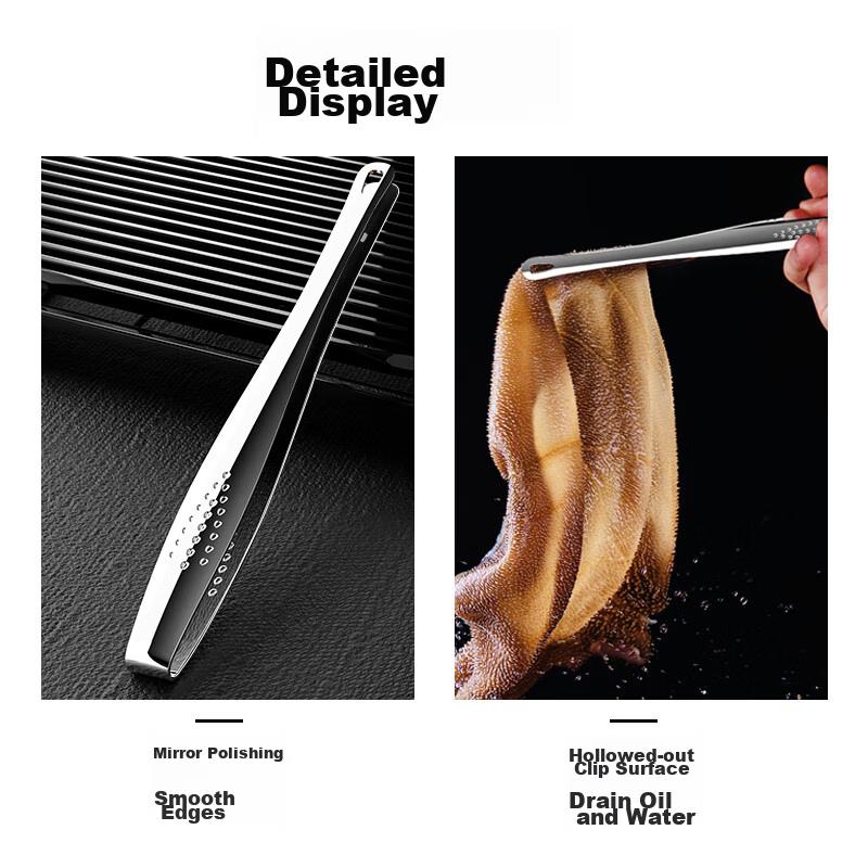 Weijian 3-Piece Stainless Steel Barbecue Tongs, Steak And Meat Scissors, Kitchen Food Equipment Set