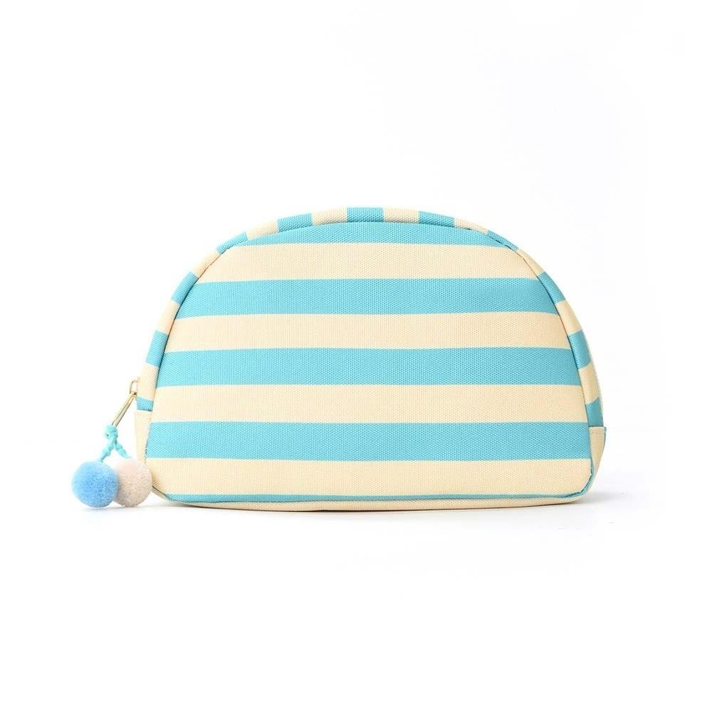

Contrast Color Shell Shape Pouch Durable Canvas Makeup Organizer Business Trip бежевый/синий