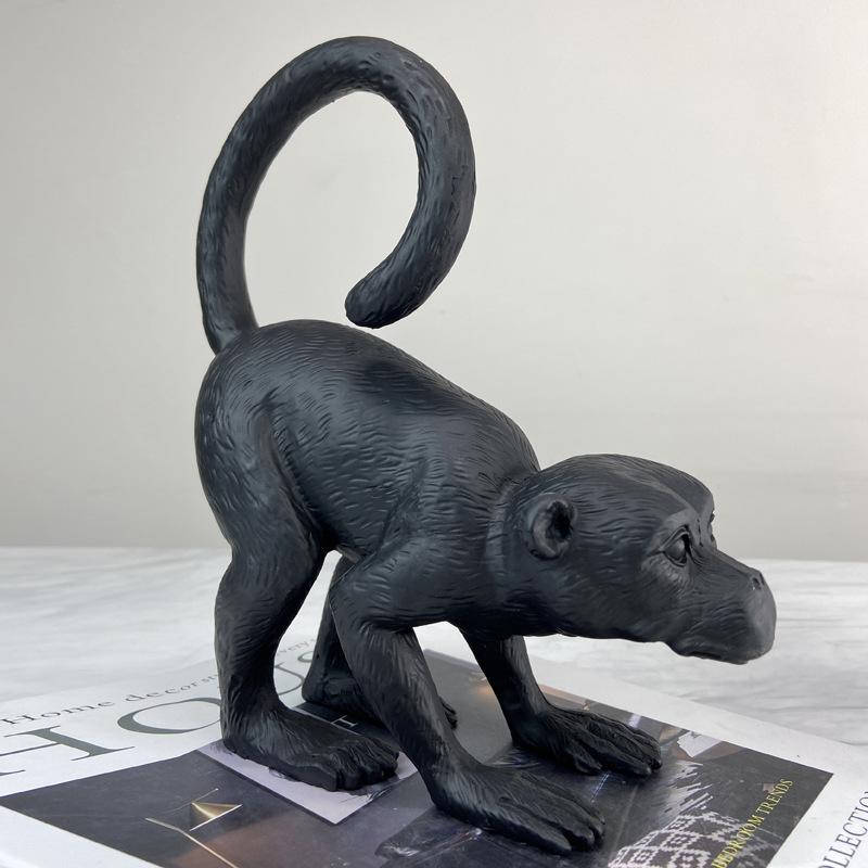 Milan Monkey Black and White Monkey Ornaments Crafts Creative Home Living Room Decorations Animal Monkey Ornaments