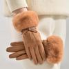 Plush Wrist Touch Screen Gloves Suede Winter Gloves New Cycling Gloves  Outdoor Activities