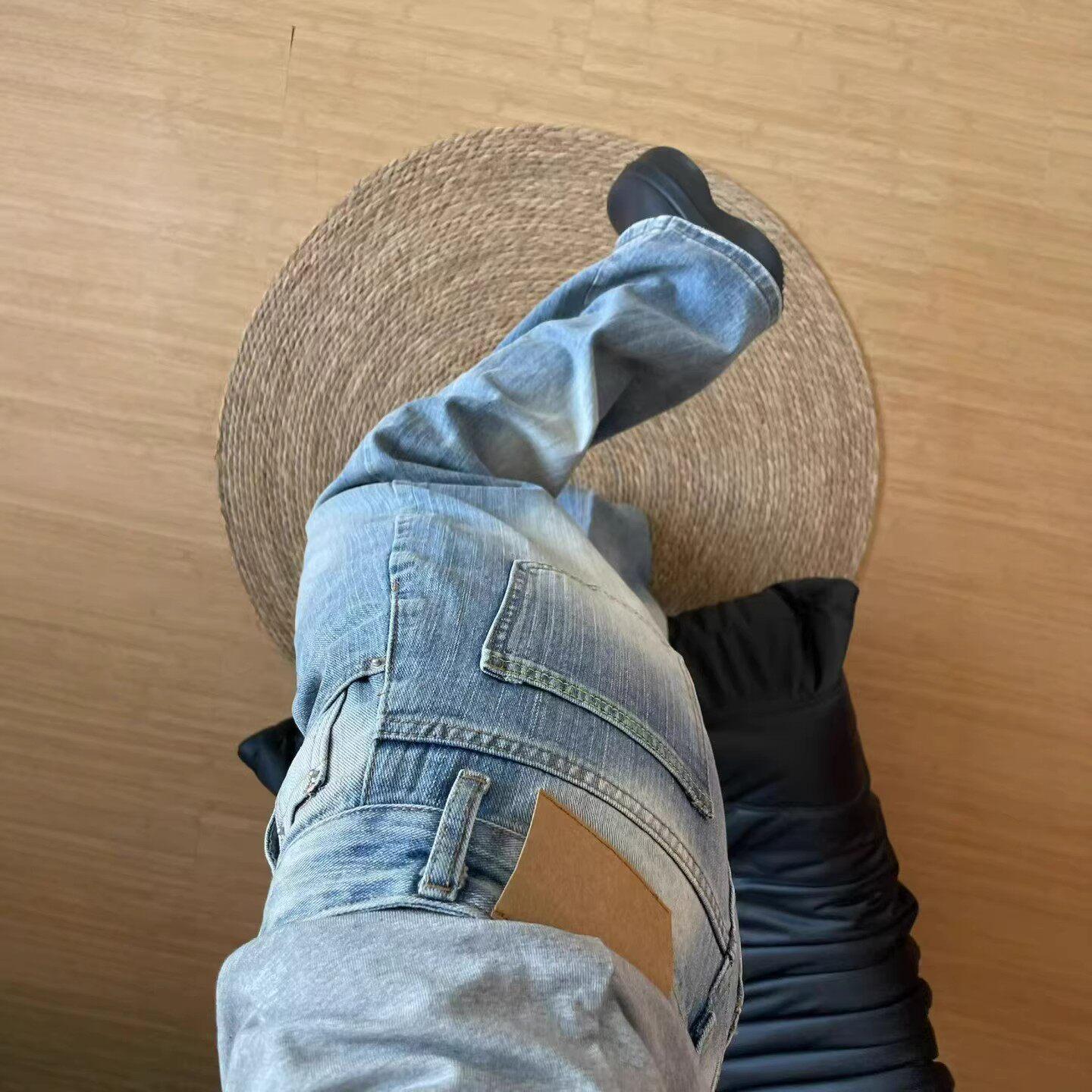 Women s High-Waist Straight-Leg Jeans with Bamboo Texture (Spring 2026) 2XL